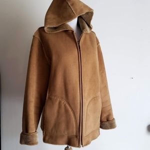 Suede look western jacket with hood